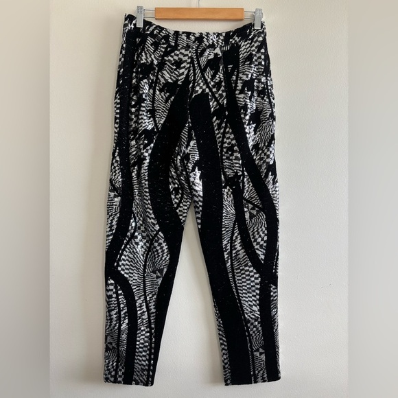 Halpern Tapered Sequin Trousers Black Silver Disco Party Nightclub Sz 28 - Picture 7 of 16